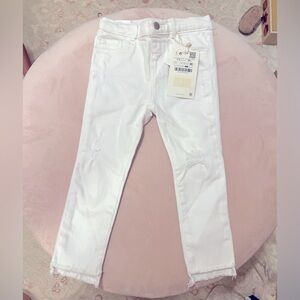 Zara Toddler Girl White Distressed Skinny Jeans 2-3 years